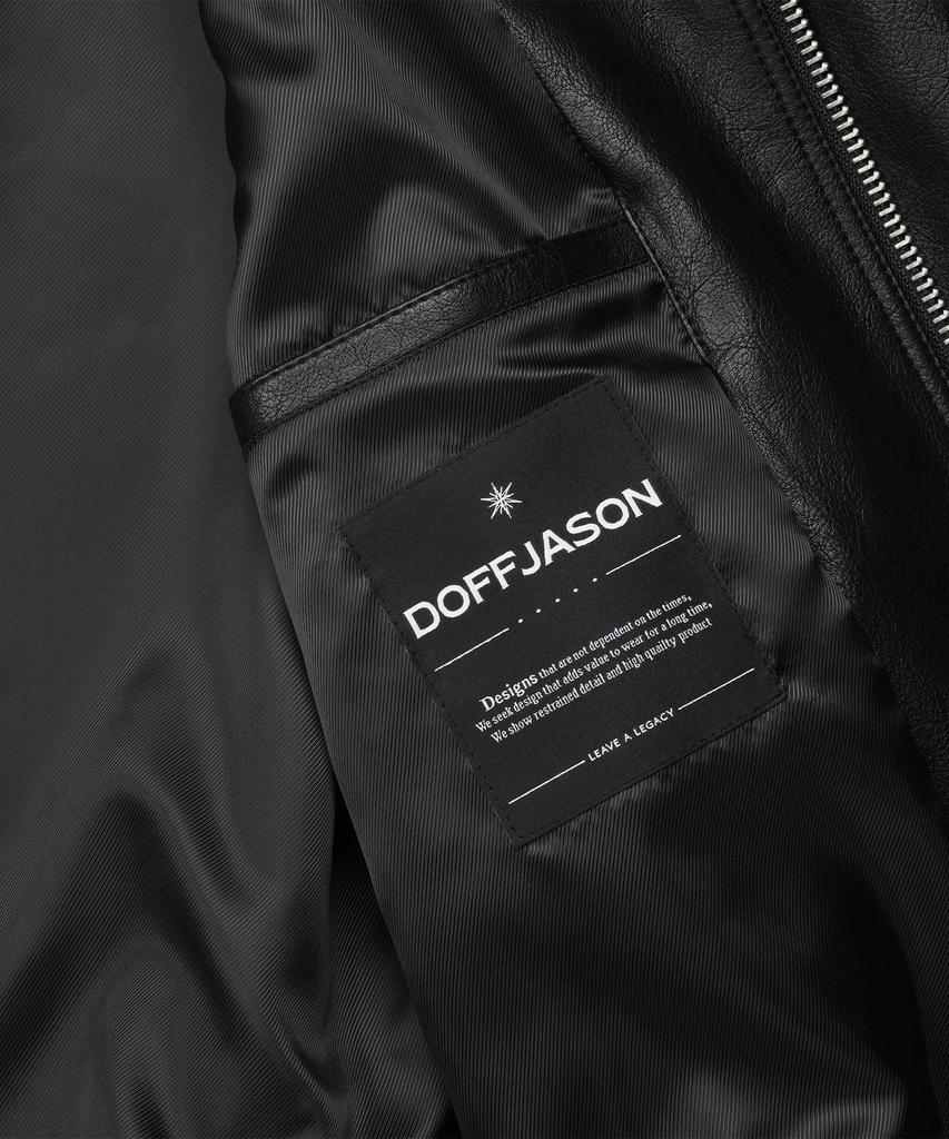 Doffjason Oversized Phantom Leather Jacket Black