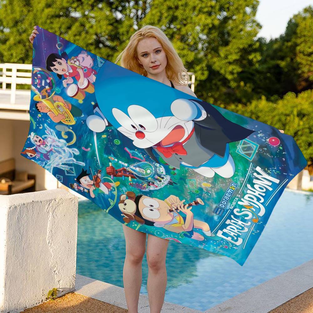 Japan D-Doraemon Big Microfiber Beach Towels Quick Dry Towel Sand Beach Towels Pool Towel For Travel Swim Pool Yoga