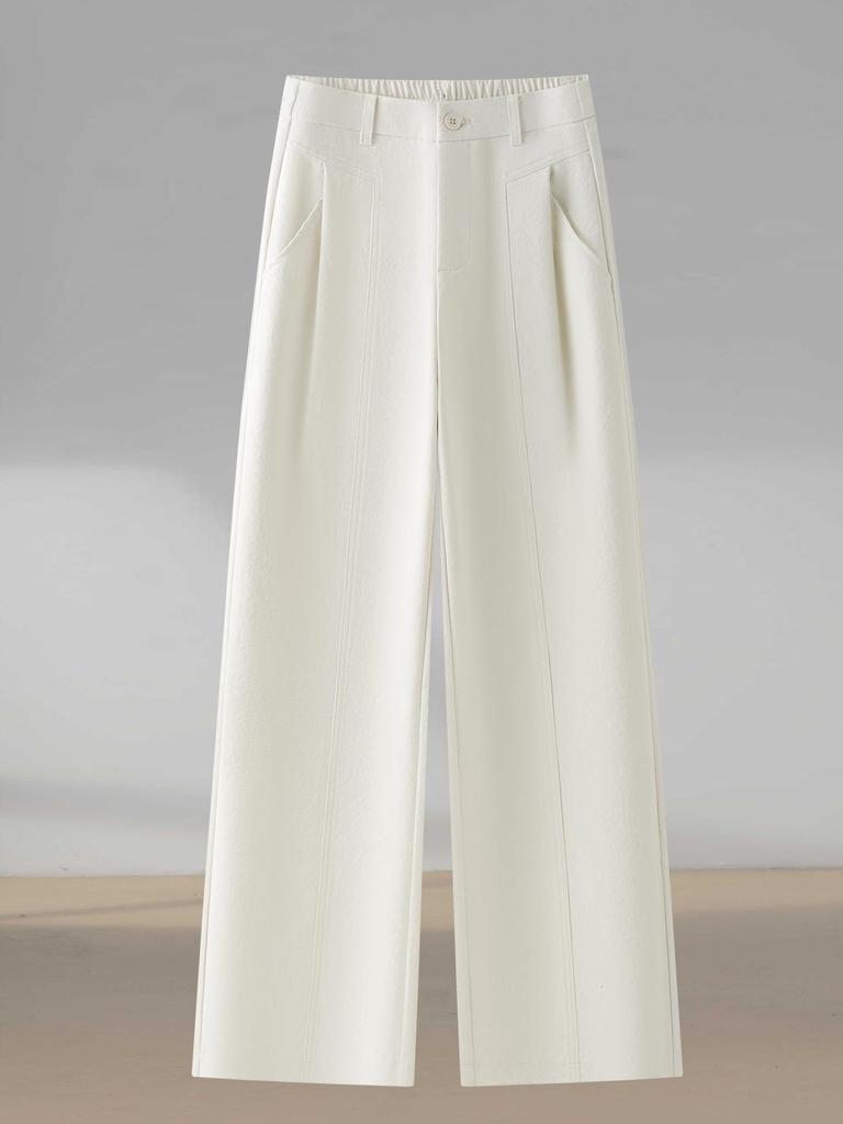 Hengyuanxiang Damen Baumwolle Hohe Taille Schlankmachende Weitbein-Hose - Elastisch, Lässig, Fließender Anzug für Frühling/Herbst