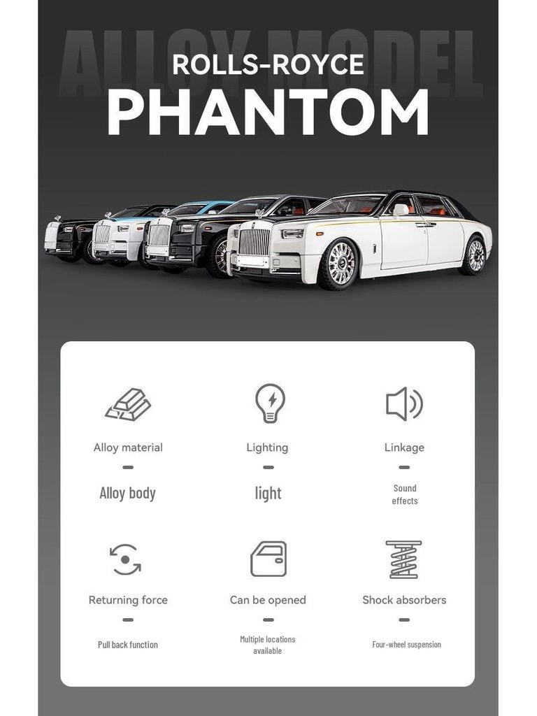 1:18 Scale Rolls-Royce Phantom Alloy Car Model - Collector's Item and Decorative Piece
