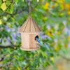 Wooden Bird Nest Hanging Bird House Natural Wooden Bird Cage Resting Place for Birds