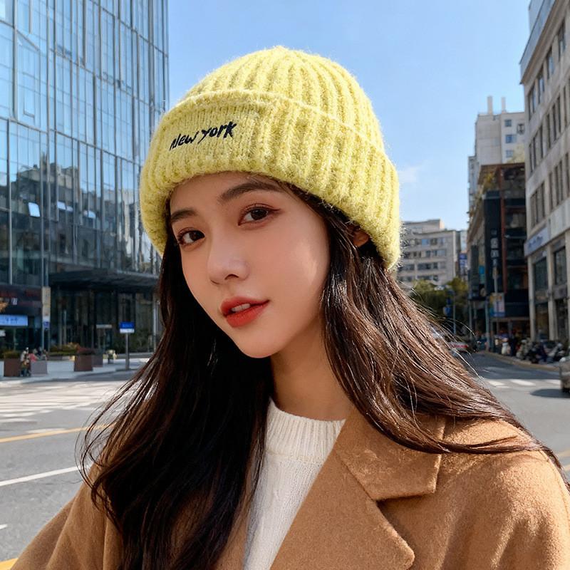 Embroidered Letter Knit Hat For Women Winter Warmth And Windproof Comfort