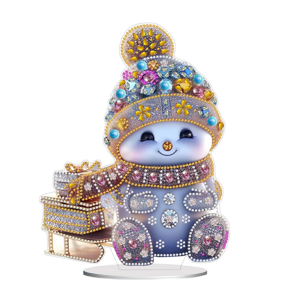 Acrylic Christmas Santa Claus Deer Table Top Diamond Painting Ornament Kits Rhinestones Desktop Ornaments for Home Office Decor