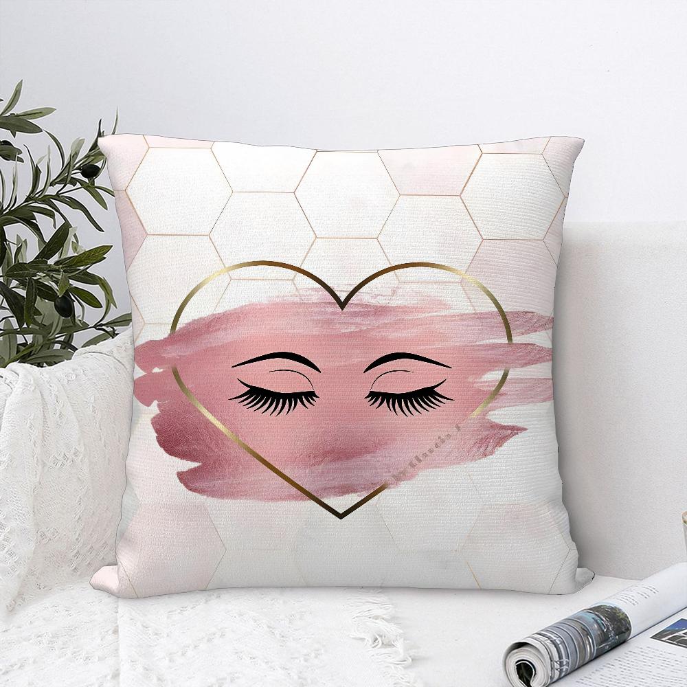 Beauty Makeup Eyelash Pillow Case Sofa Decorative Home Double-sided Print Plush Square Throw Pillow Covers Cushion Decor Cover