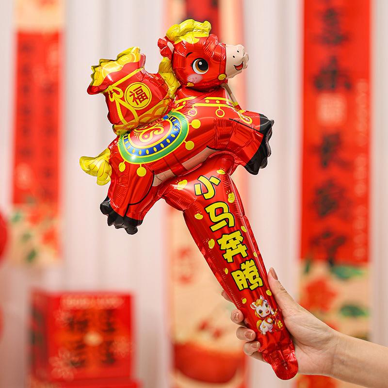 10Pcs 2026 Year Of The Horse Balloon Hair Cards Headwear New Year Party Hair Accessories Cross Year Celebration Decor Supplies