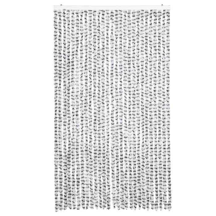 VidaXL Fly Curtain Light Grey and Dark Grey 118x220cm Chenille, Door Fly Curtain, Insect Curtain of 4004890