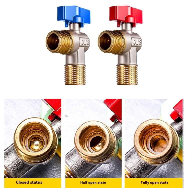 Bathroom High Flows Hot/Cold Water Shut Off Valves 1/2inch Turn Angle Stop Valves Brass Plumbing Fitting Easily To Install