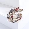 Exquisite High End Glass Crystal Wheat Ear Wreath Brooch Women'S Suit Suit Accessories Elegant Temperament Retro Corsage