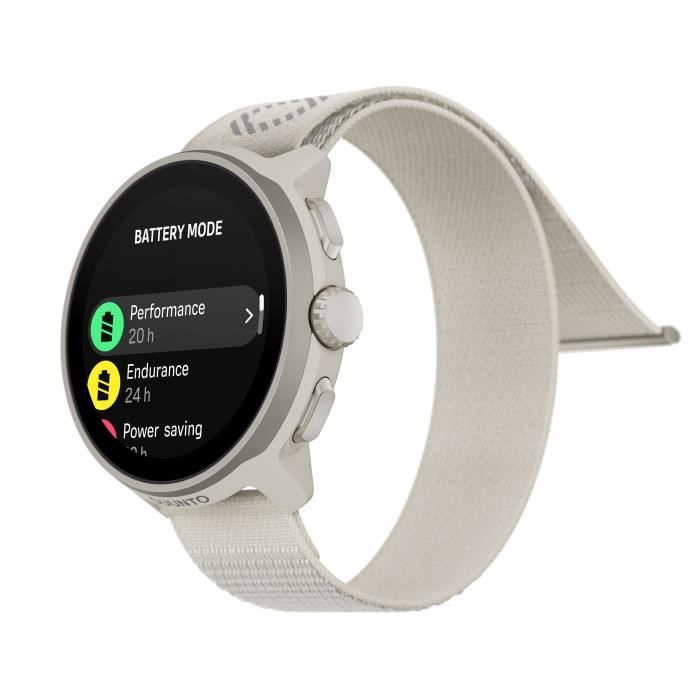 Montre Connectée Sport GPS - SUUNTO RUN FROST GRAY - Amoled - Altimètre - Bracelet Textile