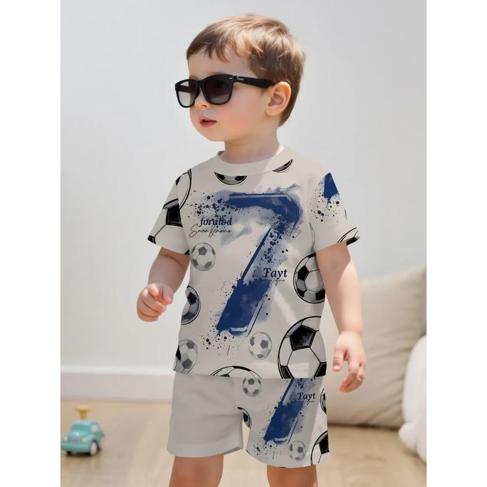 Summer Cartoon Creative Fun Pattern Children's Summer Fashion Comfortable Soft Breathable Short Sleeved Two-piece Set