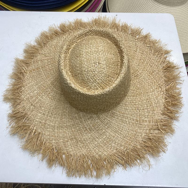 Lafite Straw Hat Women'S Rough Edge Hat, Summer Literary Sun Hat, Long-Term Stock, Fresh And Sweet Big Brim