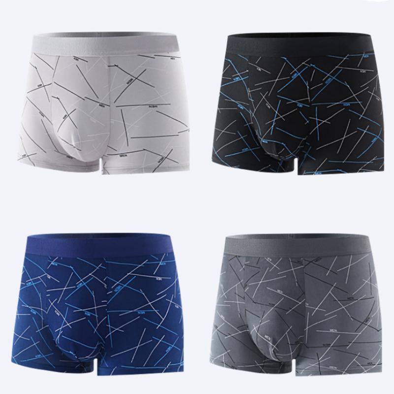 Men's Boxer Briefs Mid-Rise Trunks Young Men's Underpants Knit Men's Underwear Mid-Waist Panties Men's Underwear Shorts