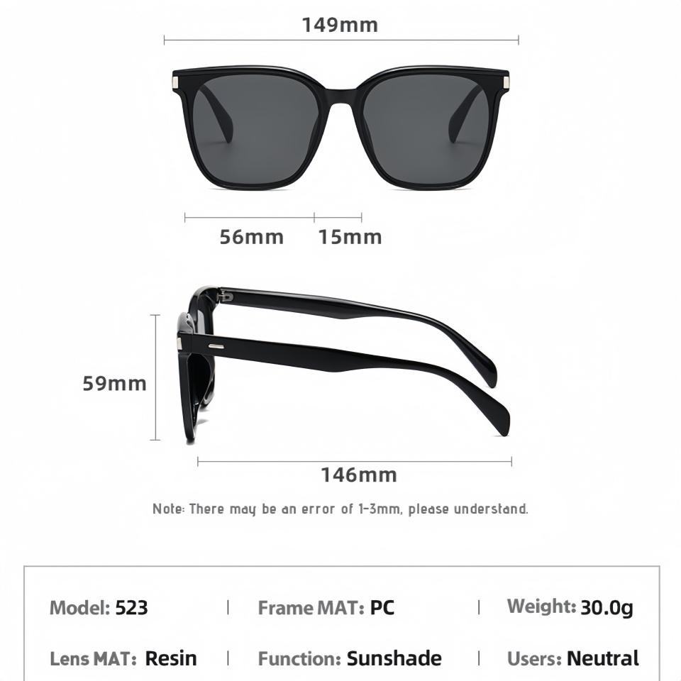 Luxury And Exquisite Oversized Square Frame Unique Square Rivet Design Neutral Outdoor Driving And Travel Sunscreen Sunglasses