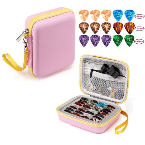 16-piece Set Guitar Pick Bag Celluloid Pick Fixed Pick Set Pick Storage Bag Box Set