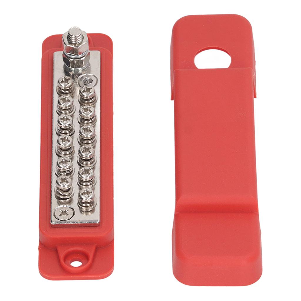 Power Distribution Terminal Block Busbar 12 Position Studs Distribution Block Bus Bar with Cover for   Yacht 48V  150A