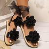 Women'S Stylish Summer Sandals with White Floral Accents