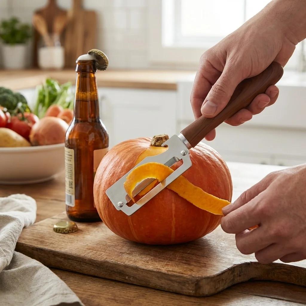 1pc Stainless Steel Flat Edge Peeler Durable Potato Peeler Slicer Knife Pineapple Pumpkin Grater Multi-Purpose Kitchen Tool