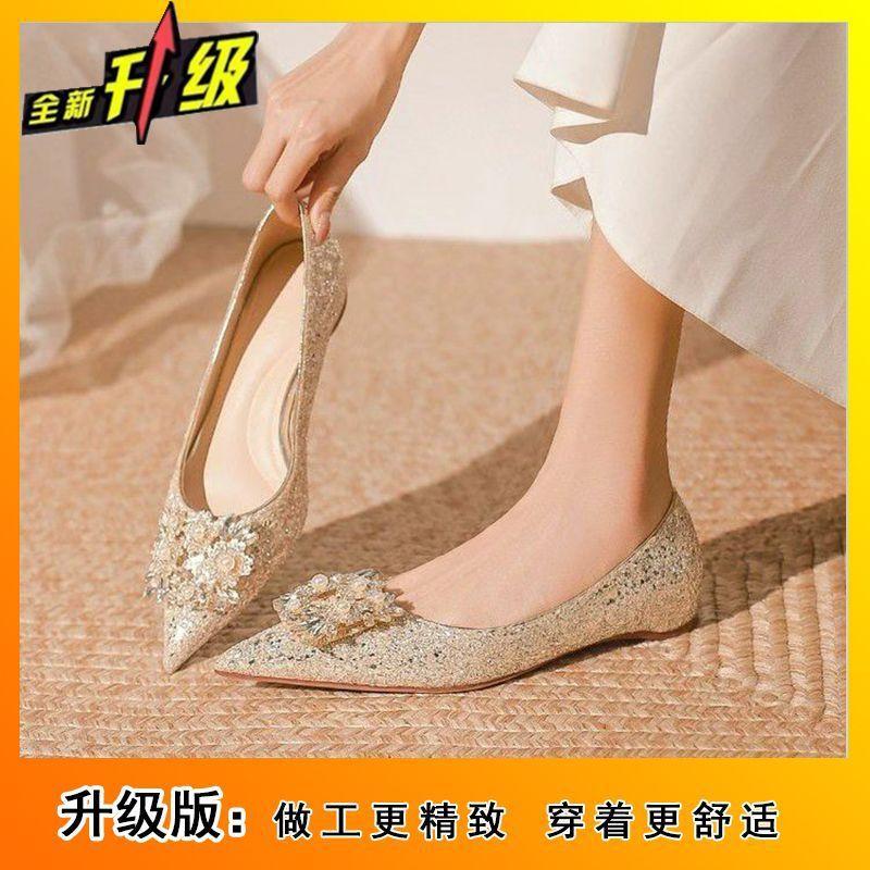 Premium comfortable versatile flat-soled single shoes women's 2025 spring and summer new French pointed women's single shoes without tiring feet