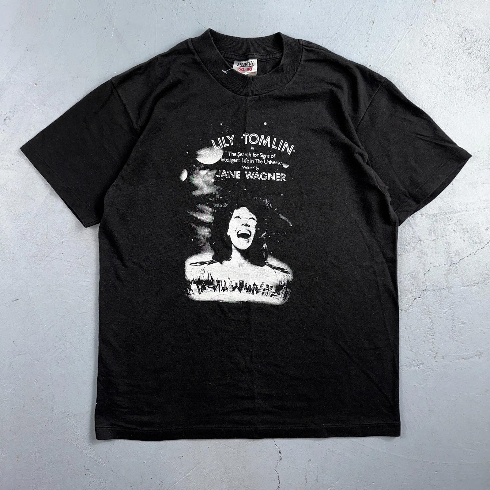 Oneita Lily Tomlin Search Intelligent Life Universe VTG T Shirt Horror Movie Rap L