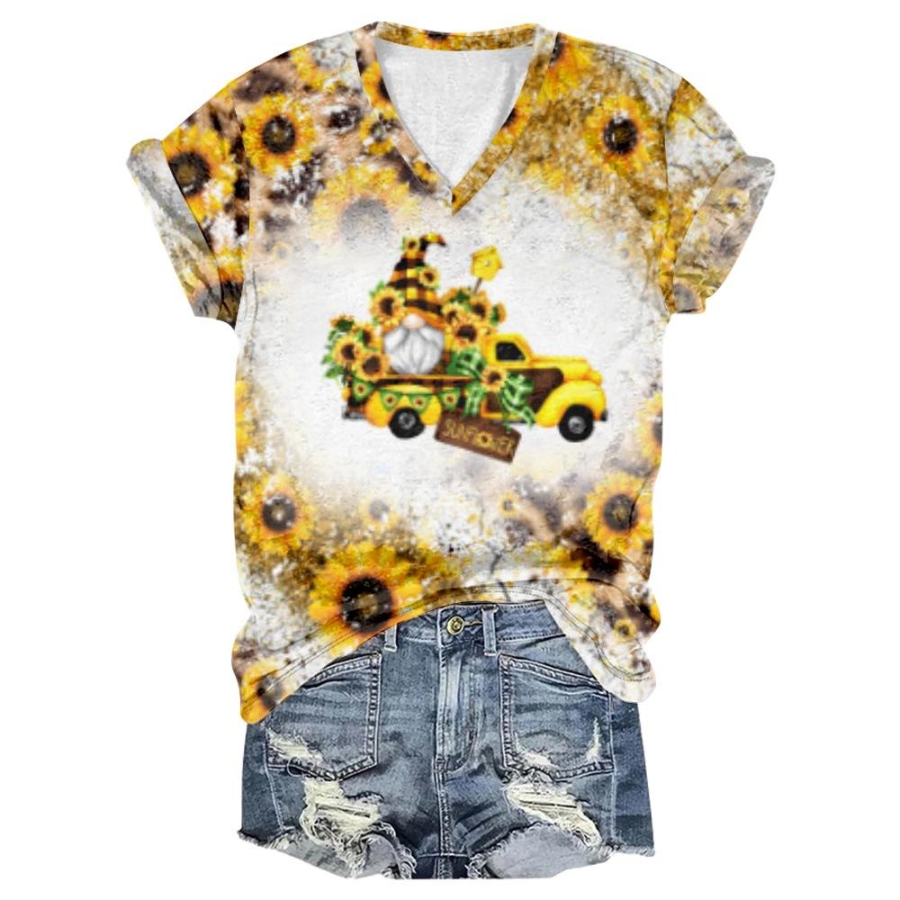 New Western Fall Gnome Series Pattern 3D Printing Series Casual Women's T-shirt