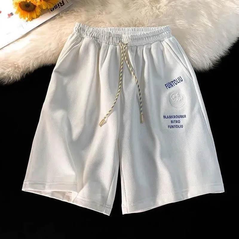 

Мужские летние хлопковые шорты для верхней одежды. Универсальные спортивные свободные повседневные баскетбольные брюки. Удобные дышащие, впитывающие пот шорты для бега и фитнеса. M