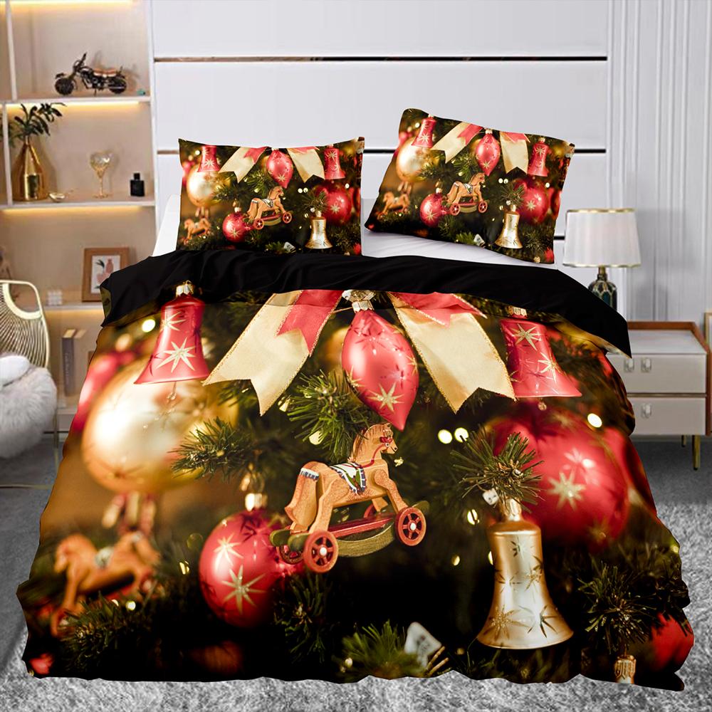 Рождественский подарок с узором пододеяльник комплект постельного белья для детей — фото 12