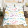 Blauer Bettbezug mit Meereswalen, King-Size-Bett, Cartoon-Meerestiere, Kinderbettwäsche-Set, Küstenstrand, Bettbezug, Meereswellen, Bettbezug