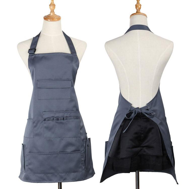 Korean Style Multi-Pocket Halter Apron for Hairdressing & Makeup Artists