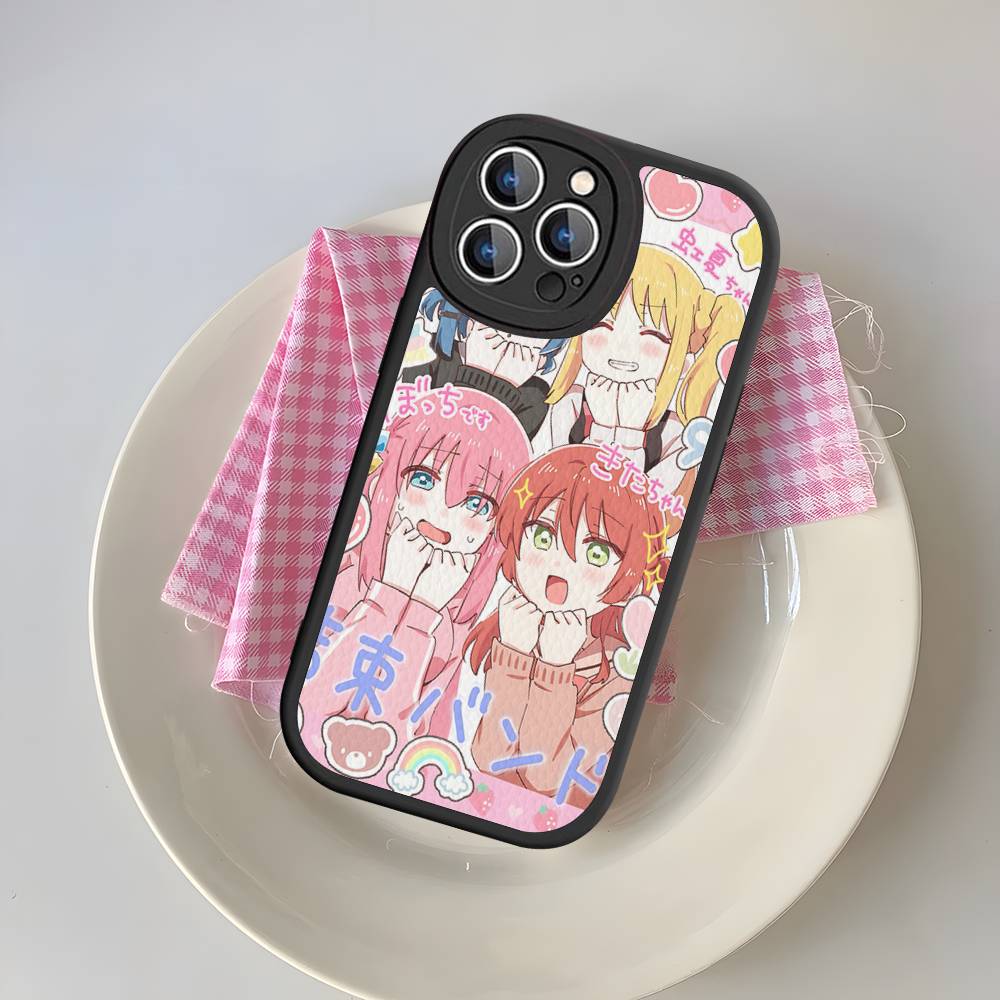 Anime Bocchi The Rock Phone Case For IPhone 16 15 14 11 12 13 Pro Max Plus Back Leather Shell