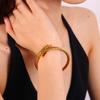 Light Luxury Adjustable Steel Wire Bangle, 18K Gold Plated Stainless Steel Minimalist Open Cuff for Women & Men