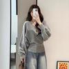 Korean Style V-Neck Batwing Sleeve Tie-Waist Slimming Sweater