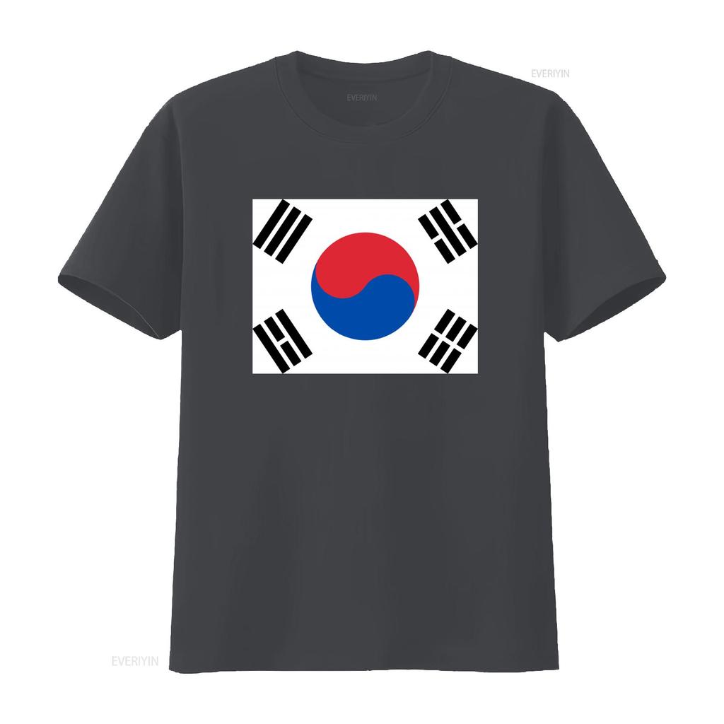 Vintage South Korea Flag Design T Shirt for Patriotic Fashion Enthusiasts vintage Washed Top For Everyday Wear Unisex
