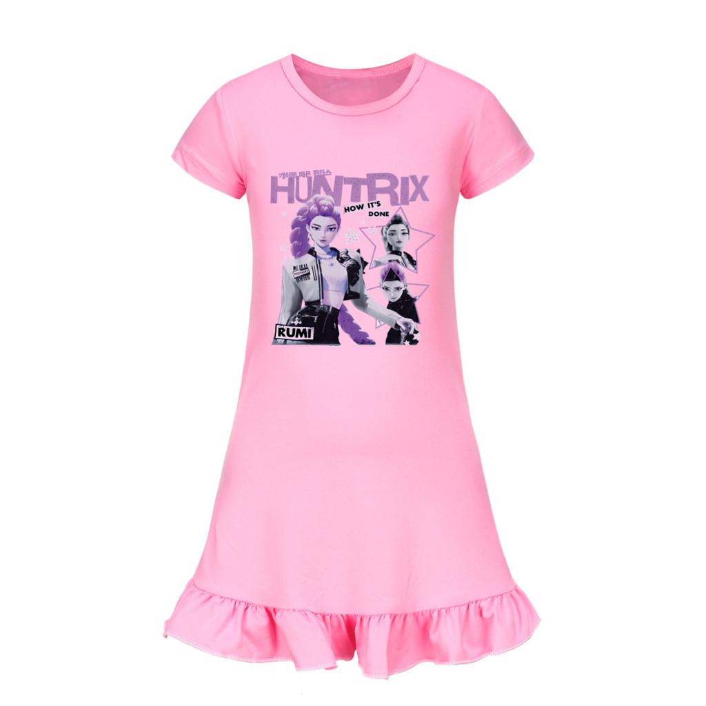 5105 Dziewczęca Sukienka Mira Zoey Rumi z Nadrukiem, Falbankami i Krótkim Rękawem, Codzienna