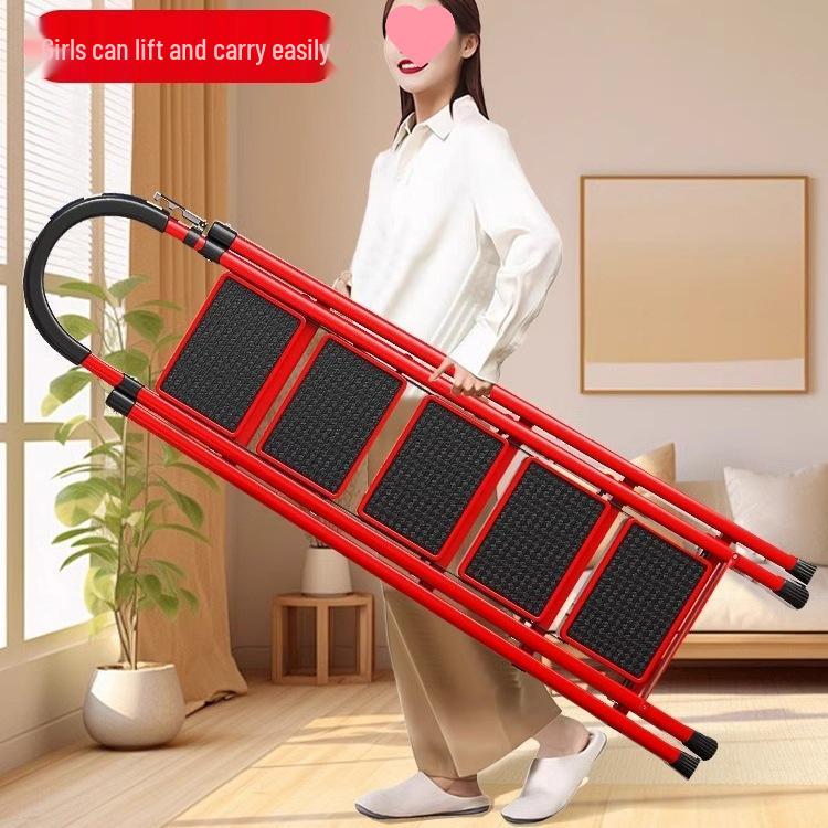 Portable Lightweight A-Frame Household Folding Ladder - Multifunctional & Compact Design