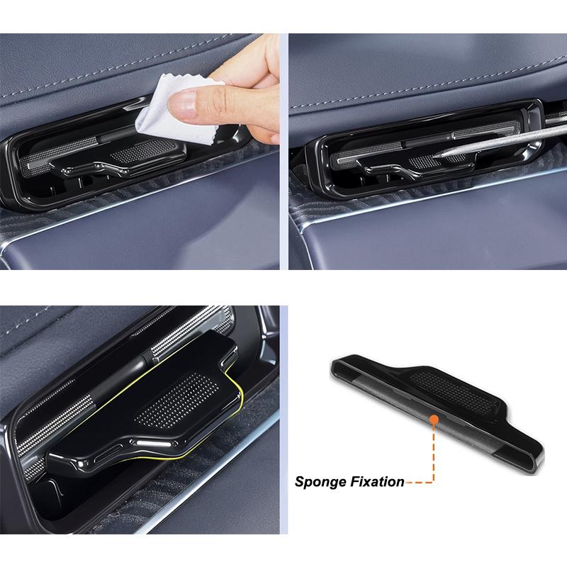 For ZEEKR 9X 2025 2026 Car Front Row Center Left Right B Pillar A/C Air Vent Grille Tab Protector Cover Blackened Accessories
