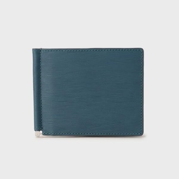 Takeo Kikuchi Men's Suppress Wallet with Money Clip (New Leather Ripple Series) G8701373, Navy (094) 00 (FREE)
