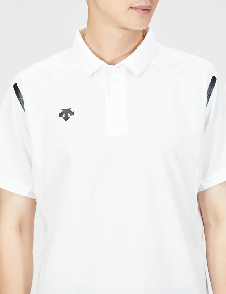 DESCENTE Polo Simple Design with a Single Easy To Move Japan Size SS To Japan Size Shirt, Moisture-Wicking, Quick-Drying, Point, Team-Friendly, In,