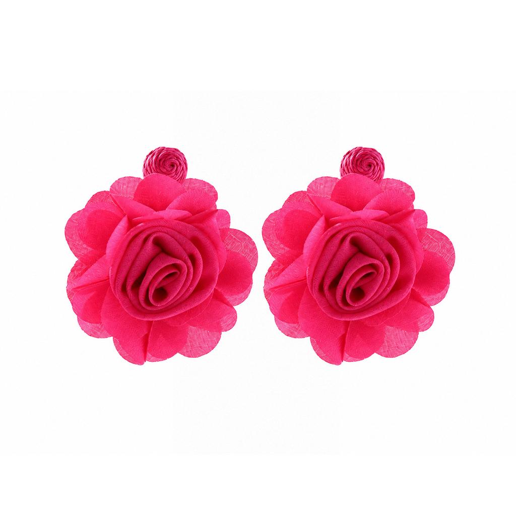Exaggerated Three-dimensional Flower Hand Woven Personalized Fashionable Earrings with Niche Design for Women's Earrings