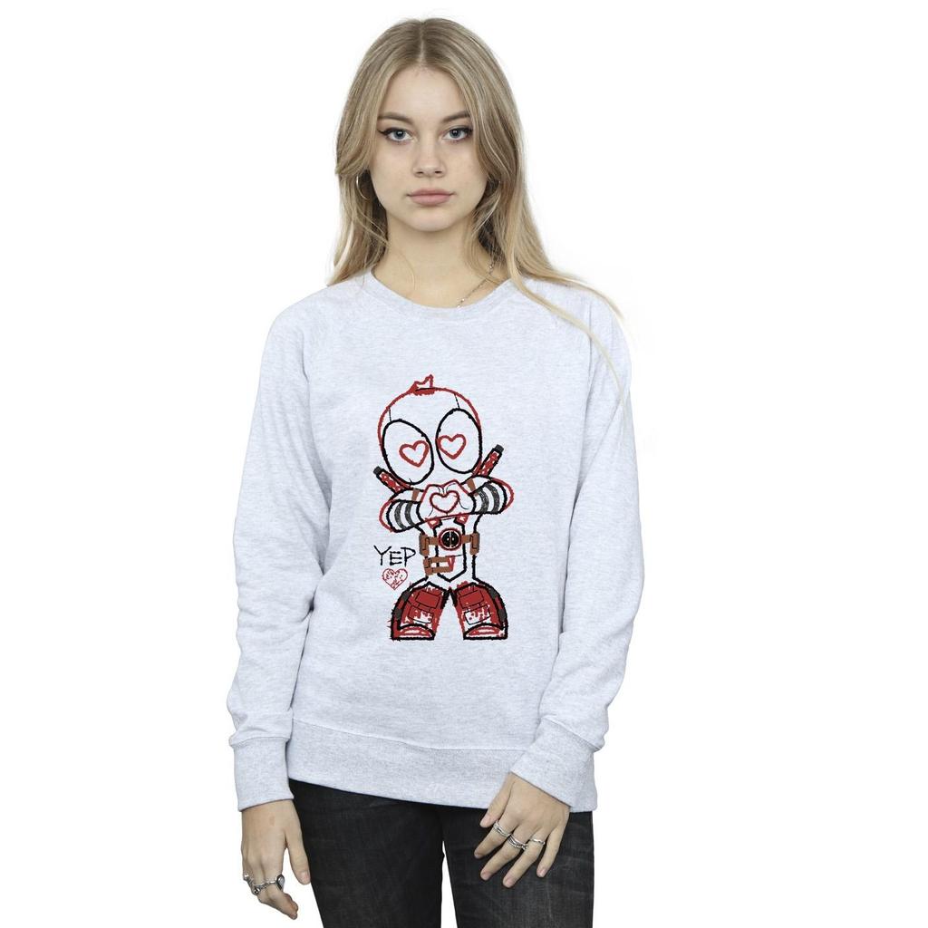 Marvel Womens/Ladies Deadpool Love Beam Line Sweatshirt