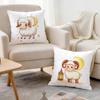 Eid Al-Adha Schaf und Mond Kissen Kissenbezug Polyester Kissenbezug Dekokissen Kissenbezug Zuhause Auto Sofa Dekor