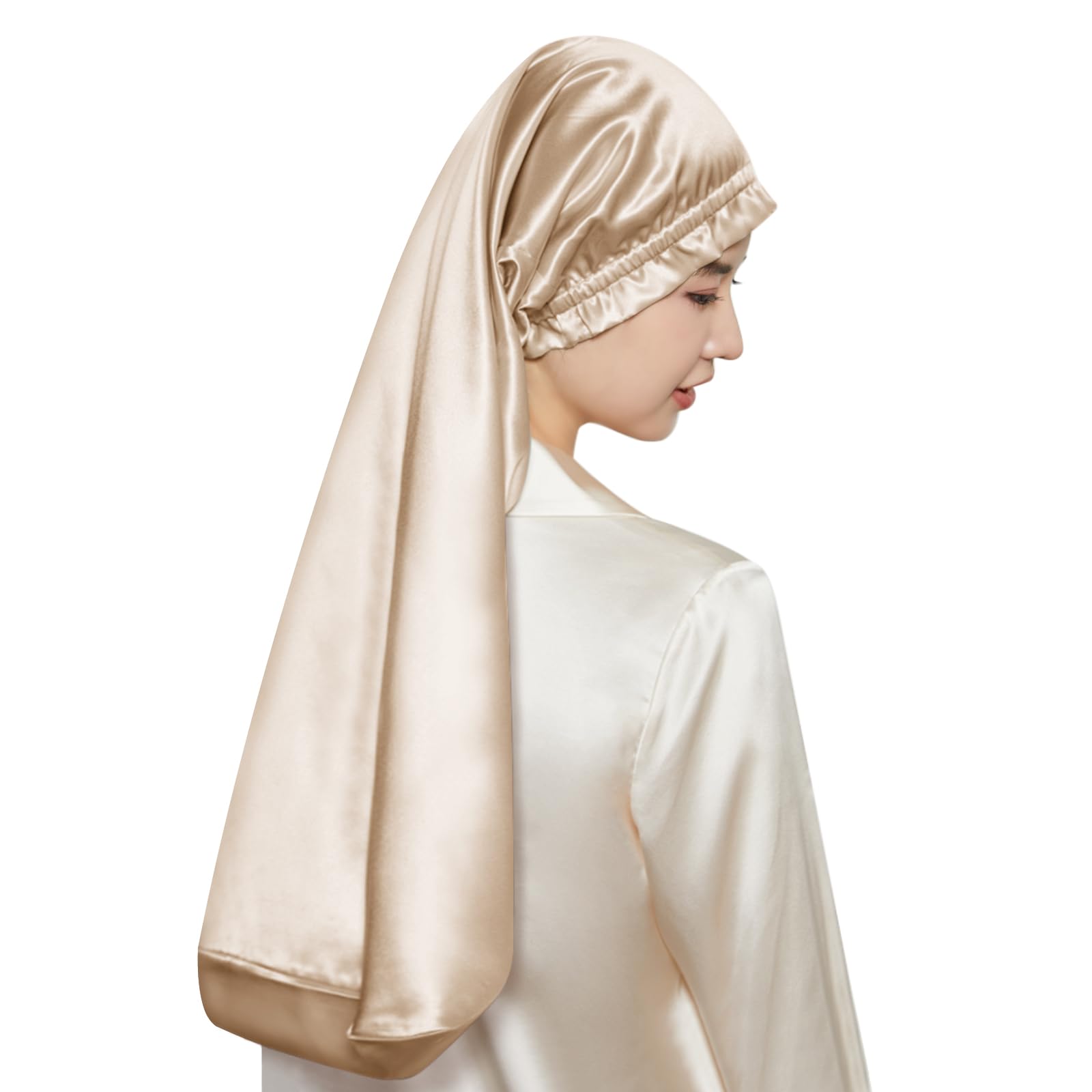 

Шелковая ночная шапочка Шелковая шапочка Цилиндрический дизайн Не скатывается до утра Шелковая шелковая ночная шапочка для длинных волос Шапочка для волос Предотвращает секущиеся кончики и спутанность волос Для