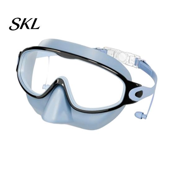 Panoramic Swim Goggles Clip-On with Case, 180 Degrees Wide View Anti-UV Case Pool Goggles, No Leakage Anti-Fog Swimming Eyewear for Children