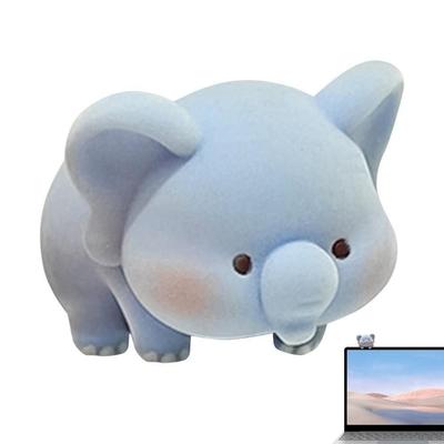 Cute Panda Dog Pig Computer Screen Ornaments Flocking Cartoon Computer Monitor Topper Animal Model Center Console Gift