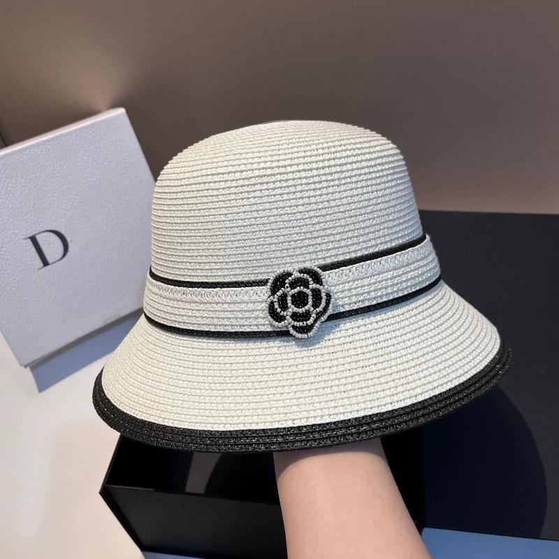 JYL TS DIY Шляпа-ведро с ароматом Соломенная пляжная кепка Плетеная соломенная White_M(56-58cm） джинсовый