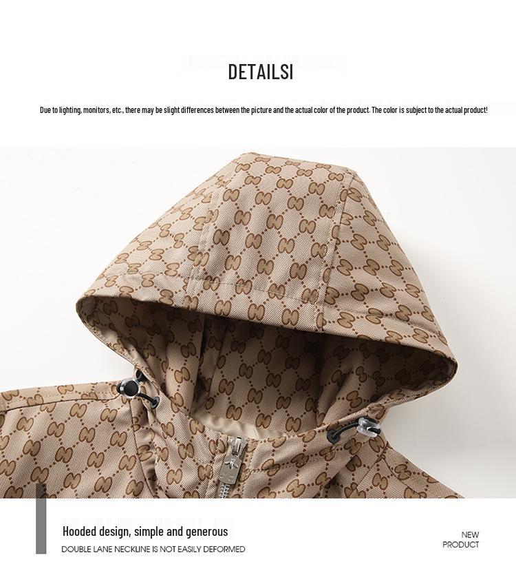 2023 Men's Hooded Embroidered Jacket: Little Bee Design, Casual Fashion for Spring & Autumn