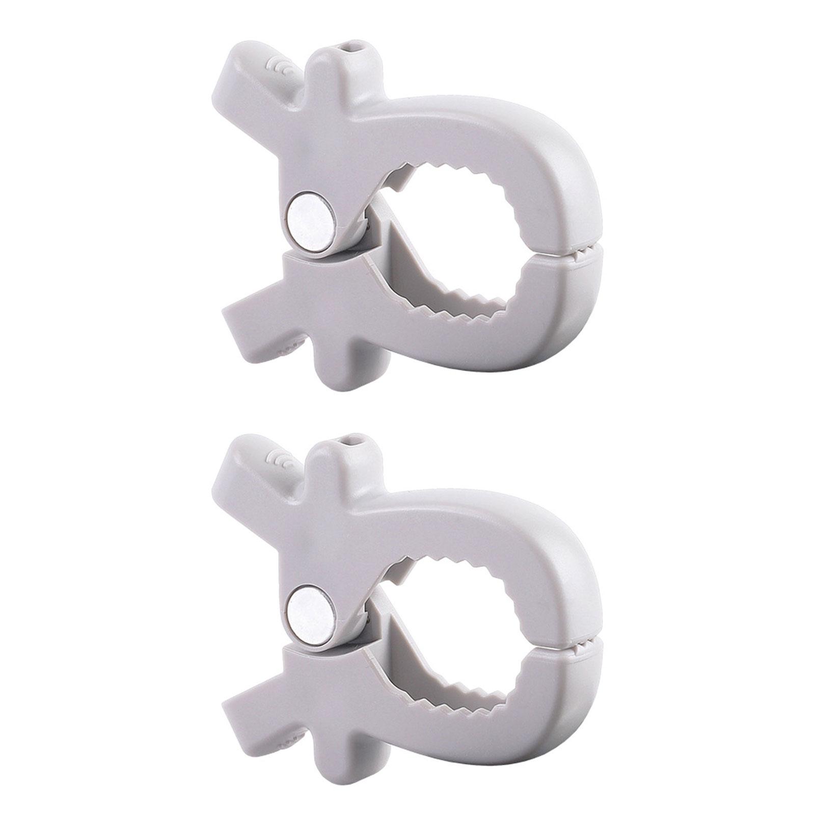 

2 шт. Красочные колышки для детской коляски для надежного крепления одеял и игрушек. Универсальные зажимы для коляски. Многофункциональные зажимы для коляски. серый