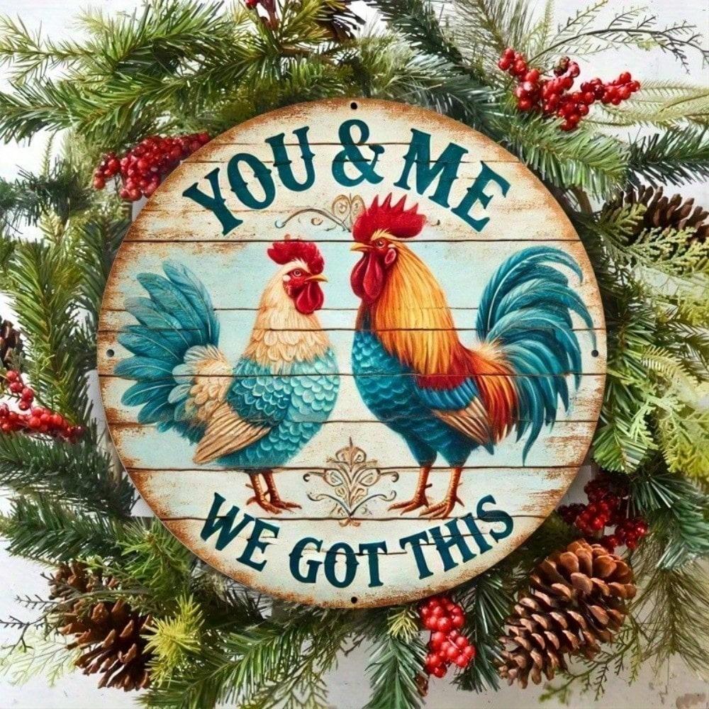 

Retro Metal Sign 8x8 Inch Round Vintage Tin Plaque Farmhouse Wall Art For Home Bar Garage 20x20 разноцветный