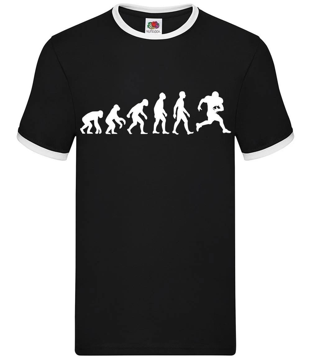 Evolution of Man American Football - Mens Ringer - Player Sport Team Love XXXL