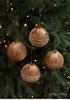 8CM Velvet Wrapped Christmas Ornament Ball with Gold Powder 