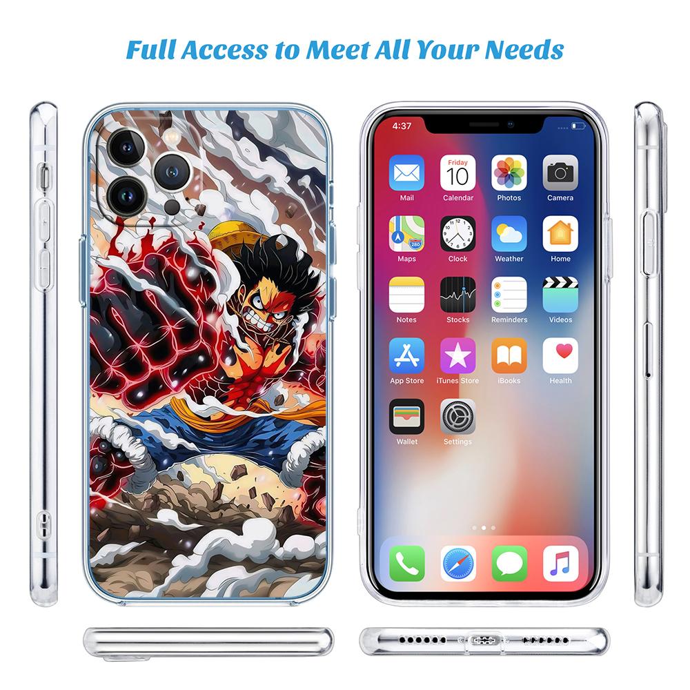 One Piece Art Transparent Phone Case for Motorola Moto G40 G04 G05 One Ace Action  Fusion + Plus Hyper Macro Vision Zoom